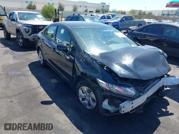 2013 Honda Civic LX with VIN 19XFB2F59DE277780, listed as a IAAI auction lot 42014724 with Not Provided miles and . Bid and sale history available at DreamBid. Image 1.