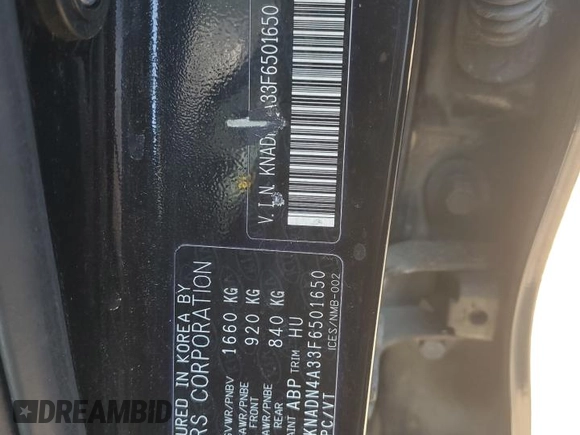 2015 Kia Rio EX with VIN KNADN4A33F6501650, listed as a Copart auction lot 49831145 with 210,007 mi miles and Salvage Title. Bid and sale history available at carsss.com. Image 12.