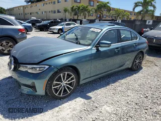2020 BMW 3 Series 330i with VIN WBA5R1C08LFJ74460, listed as a Copart auction lot 47892805 with 28,447 mi miles and Salvage Title. Bid and sale history available at carsss.com. Image 1.