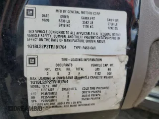 1996 Chevrolet Caprice 1SA Special Value with VIN 1G1BL52P2TR181764, listed as a Copart auction lot 63989945 with Not provided miles and Clean title. Bid and sale history available at DreamBid. Image 12.
