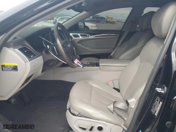 2016 Hyundai Genesis 3.8L with VIN KMHGN4JE1GU135133, listed as a Copart auction lot 47763185 with 86,982 mi miles and Salvage Title. Bid and sale history available at carsss.com. Image 7.