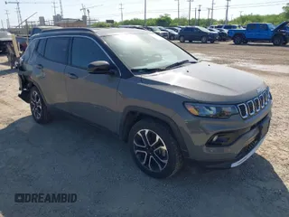 2023 Jeep Compass Limited with VIN 3C4NJDCN7PT569166, listed as a IAAI auction lot 42018154 with 40,751 mi miles and . Bid and sale history available at carsss.com. Image 1.