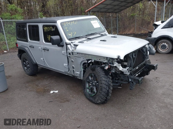 2022 Jeep Wrangler Unlimited Willys Sport with VIN 1C4HJXDM9NW272685, listed as a IAAI auction lot 41948921 with Not provided miles and . Bid and sale history available at DreamBid. Image 1.