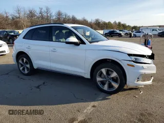 2020 Audi Q5 Premium with VIN WA1ANAFY8L2098240, listed as a Copart auction lot 43259135 with 49,125 mi miles and Salvage Title. Bid and sale history available at carsss.com. Image 4.