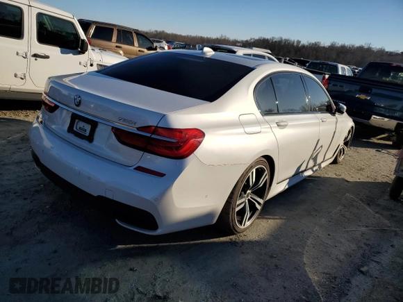 2017 BMW 7 Series 750i with VIN WBA7F0C51HGM21052, listed as a Copart auction lot 46299535 with 85,765 mi miles and Clean title. Bid and sale history available at DreamBid. Image 3.