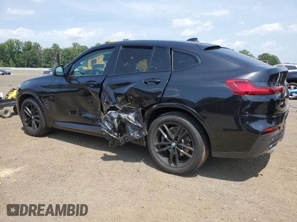 2021 BMW X4 xDrive30i with VIN 5UX2V1C09M9E03411, listed as a Copart auction lot 62078545 with 49,101 mi miles and Salvage title. Bid and sale history available at DreamBid. Image 2.