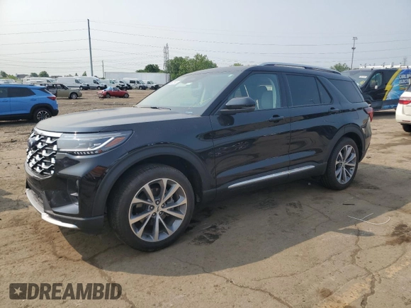 2025 Ford Explorer Platinum с VIN 1FMWK8HC2SGA51085, выставлен на аукционе Copart как лот 59028545 с пробегом 1 771 миль миль и Чистый • Clean title. История ставок и продаж доступна на DreamBid. Изображение 1.