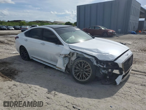 2019 Genesis G80 3.3T Sport with VIN KMTFN4JB5KU305560, listed as a Copart auction lot 64960634 with 57,017 mi miles and Non Repairable. Bid and sale history available at carsss.com. Image 4.