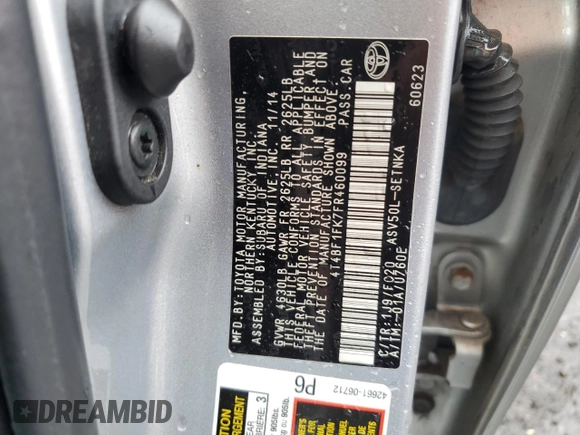 2015 Toyota Camry XLE z VIN 4T4BF1FK7FR460099, wystawiony jako Copart lot #57674195 z przebiegiem 162 774 mil mil oraz Szkoda całkowita • Salvage title. Historia ofert i sprzedaży dostępna na DreamBid. Obrazek 12.