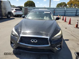 2018 Infiniti Q50 Luxe with VIN JN1EV7AP7JM350153, listed as a Copart auction lot 49594995 with 114,375 mi miles and Salvage title. Bid and sale history available at DreamBid. Image 5.