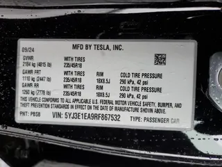2024 Tesla Model 3 with VIN 5YJ3E1EA9RF867532, listed as a Copart auction lot 47814555 with 2,445 mi miles and Salvage Title. Bid and sale history available at DreamBid. Image 14.