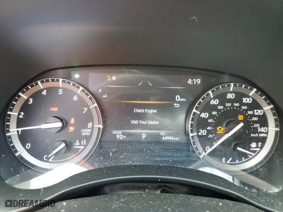 2020 Toyota Highlander XLE with VIN 5TDGZRAH4LS022288, listed as a Copart auction lot 50589795 with 64,994 mi miles and Non Repairable. Bid and sale history available at carsss.com. Image 9.
