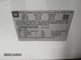 2014 Cadillac SRX Premium Collection with VIN 3GYFNDE31ES615995, listed as a IAAI auction lot 42148943 with 232,752 mi miles and . Bid and sale history available at DreamBid. Image 9.