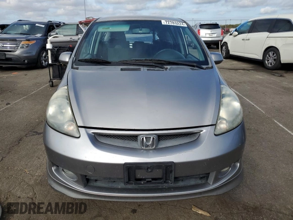 2007 Honda Fit Sport with VIN JHMGD38637S059358, listed as a Copart auction lot 72783224 with 0 mi miles and Salvage Title. Bid and sale history available at carsss.com. Image 5.