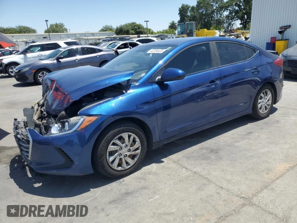 2017 Hyundai Elantra SE with VIN 5NPD74LF7HH201655, listed as a Copart auction lot 62284405 with 208,034 mi miles and Salvage title. Bid and sale history available at DreamBid. Image 1.