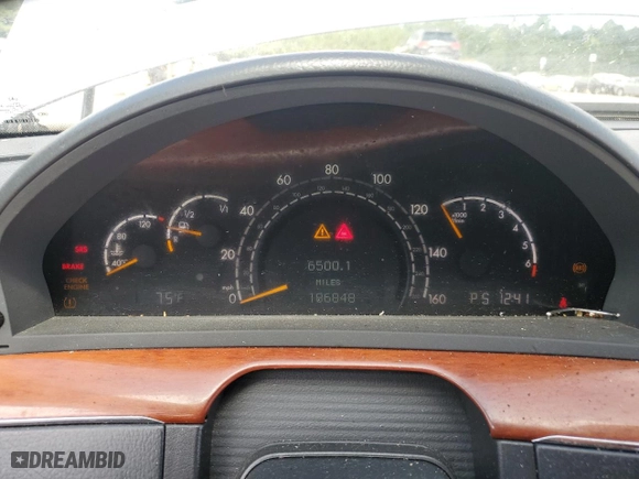 2006 Mercedes-Benz S-Class 3.7L with VIN WDBNF67JX6A483181, listed as a Copart auction lot 72025634 with 186,848 mi miles and Salvage Title. Bid and sale history available at carsss.com. Image 9.