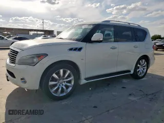 2014 Infiniti QX80 z VIN JN8AZ2NDXE9750904, wystawiony jako Copart lot #66078055 z przebiegiem Nie podano mil oraz Czysty tytuł • Clean title. Historia ofert i sprzedaży dostępna na DreamBid. Obrazek 1.