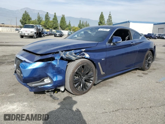 2020 Infiniti Q60 Luxe with VIN JN1EV7EK0LM341036, listed as a Copart auction lot 82596184 with 88,535 mi miles and Salvage Title. Bid and sale history available at carsss.com. Image 1.