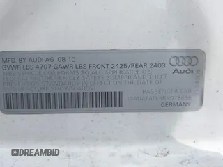 2011 Audi A4 Premium z VIN WAUAFAFL9BN018669, wystawiony jako IAAI lot #41904225 z przebiegiem 124 293 mil mil oraz . Historia ofert i sprzedaży dostępna na DreamBid. Obrazek 9.