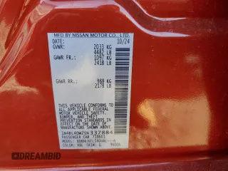 2025 Nissan Altima SV with VIN 1N4BL4DW2SN337884, listed as a Copart auction lot 43605065 with 726 mi miles and Salvage Title. Bid and sale history available at DreamBid. Image 12.