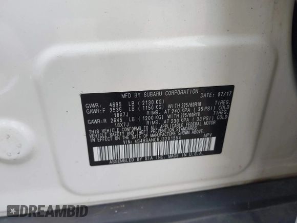 2018 Subaru Outback Limited with VIN 4S4BSANC6J3201554, listed as a IAAI auction lot 42497457 with 88,143 mi miles and . Bid and sale history available at DreamBid. Image 9.