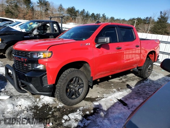 2021 Chevrolet Silverado 1500 Custom Trail Boss with VIN 1GCPYCEF6MZ187624, listed as a Copart auction lot 45992685 with 82,428 mi miles and Salvage Title. Bid and sale history available at DreamBid. Image 1.