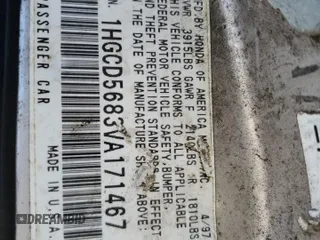 1997 Honda Accord Value with VIN 1HGCD5683VA171467, listed as a Copart auction lot 66351414 with 350,770 mi miles and Salvage Title. Bid and sale history available at carsss.com. Image 12.