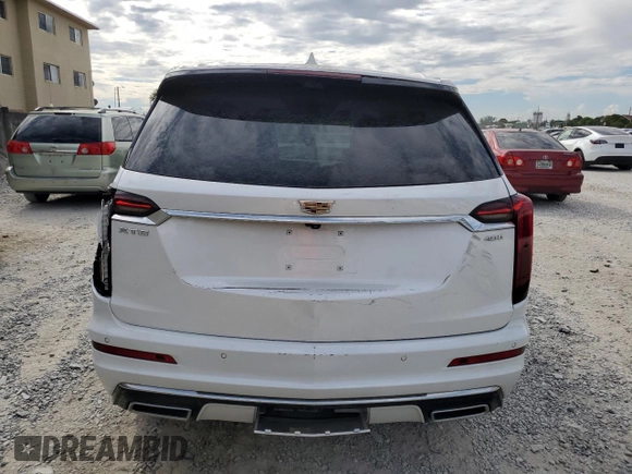 2024 Cadillac XT6 FWD Premium Luxury with VIN 1GYKPCRS2RZ708893, listed as a Copart auction lot 74565354 with 4,329 mi miles and Salvage Title. Bid and sale history available at carsss.com. Image 6.