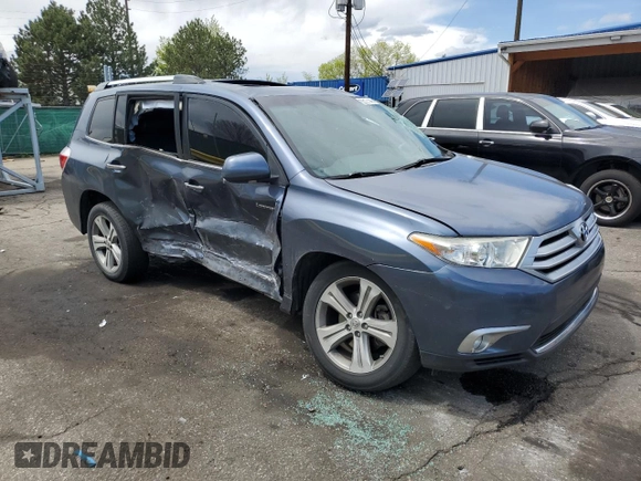 2012 Toyota Highlander Limited with VIN 5TDDK3EH3CS136524, listed as a Copart auction lot 55121145 with 194,480 mi miles and Salvage title. Bid and sale history available at DreamBid. Image 4.
