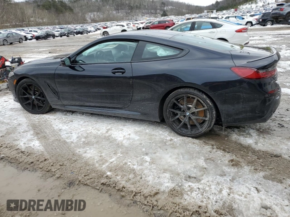 2023 BMW 8 Series 840i with VIN WBAAE4C03PCM06630, listed as a Copart auction lot 46220785 with 0 mi miles and Salvage Title. Bid and sale history available at carsss.com. Image 2.