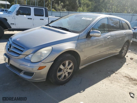 2007 Mercedes-Benz R-Class 3.5L with VIN 4JGCB65E57A059186, listed as a Copart auction lot 81681714 with 139,669 mi miles and Salvage Title. Bid and sale history available at carsss.com. Image 1.