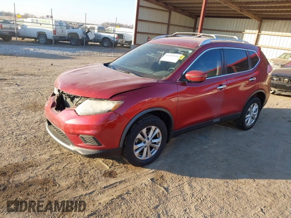 2016 Nissan Rogue SV with VIN KNMAT2MV9GP678115, listed as a IAAI auction lot 41469925 with 107,075 mi miles and . Bid and sale history available at carsss.com. Image 2.