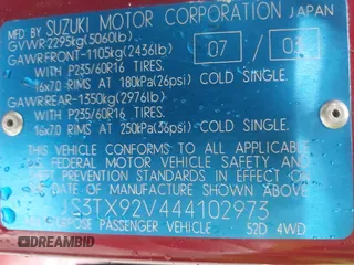 2004 Suzuki XL7 LX z VIN JS3TX92V444102973, wystawiony jako IAAI lot #41708405 z przebiegiem 144 581 mil mil oraz . Historia ofert i sprzedaży dostępna na DreamBid. Obrazek 9.