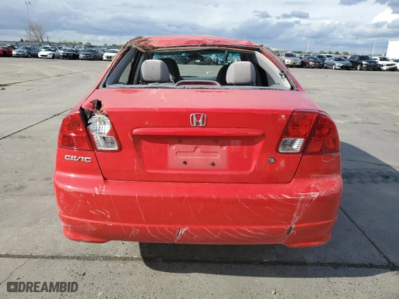 2005 Honda Civic Sdn VP with VIN 1HGES16335L027501, listed as a Copart auction lot 51540145 with 197,742 mi miles and Salvage Title. Bid and sale history available at carsss.com. Image 6.