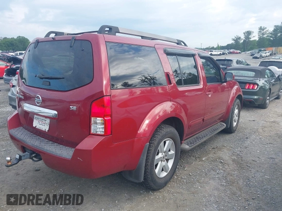 2008 Nissan Pathfinder LE with VIN 5N1AR18U38C632388, listed as a IAAI auction lot 42252546 with 256,995 mi miles and . Bid and sale history available at DreamBid. Image 4.