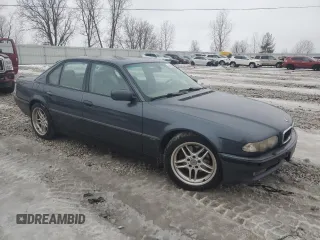 2000 BMW 7 Series 740iA with VIN WBAGG8343YDN76254, listed as a Copart auction lot 43918405 with 172,653 mi miles and Clean Title. Bid and sale history available at carsss.com. Image 4.