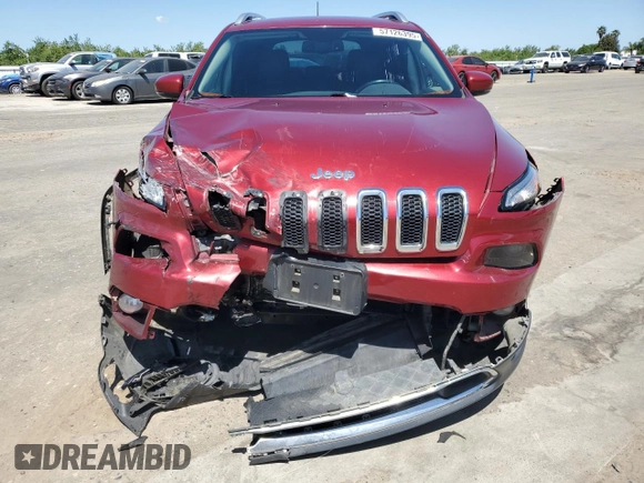 2016 Jeep Cherokee Limited with VIN 1C4PJLDBXGW281885, listed as a Copart auction lot 57126395 with 90,100 mi miles and Salvage title. Bid and sale history available at DreamBid. Image 5.