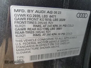 2023 Audi Q8 Premium Plus with VIN WA1EVBF12PD035302, listed as a Copart auction lot 64756094 with 8,615 mi miles and Salvage title. Bid and sale history available at DreamBid. Image 14.