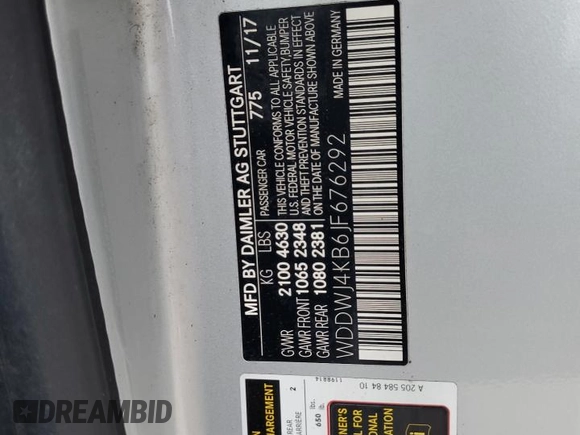 2018 Mercedes-Benz C 300 with VIN WDDWJ4KB6JF676292, listed as a Copart auction lot 62071375 with 89,615 mi miles and Salvage title. Bid and sale history available at DreamBid. Image 12.