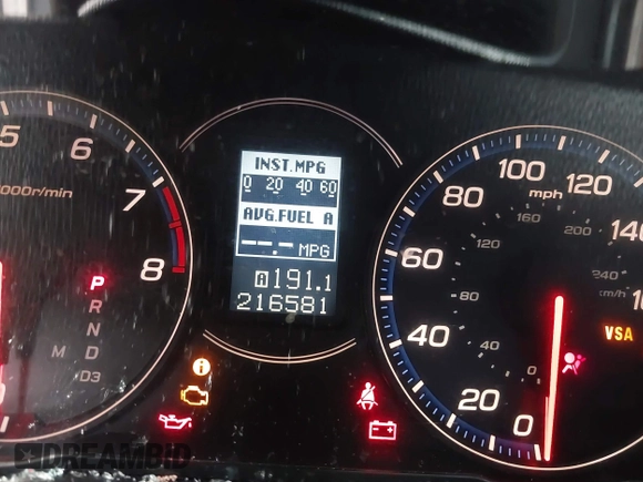 2006 Acura TSX Navi with VIN JH4CL96906C005218, listed as a IAAI auction lot 41633071 with 216,581 mi miles and . Bid and sale history available at DreamBid. Image 7.