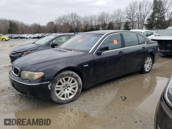 2002 BMW 7 Series 745Li with VIN WBAGN63482DR06178, listed as a Copart auction lot 48084225 with Not Provided miles and Clean Title. Bid and sale history available at carsss.com. Image 1.