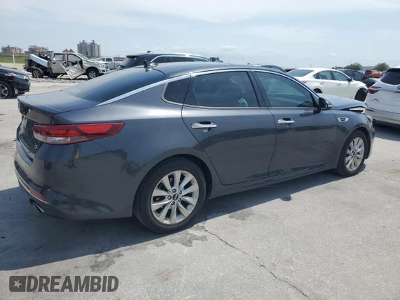 2018 Kia Optima S with VIN 5XXGT4L35JG205526, listed as a Copart auction lot 53288405 with 59,813 mi miles and Salvage Title. Bid and sale history available at carsss.com. Image 3.