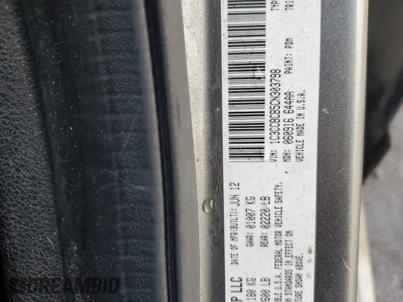 2012 Chrysler 200 Limited with VIN 1C3CCBCB5CN303798, listed as a Copart auction lot 50975835 with 183,441 mi miles and Salvage Title. Bid and sale history available at carsss.com. Image 13.