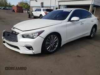 2022 Infiniti Q50 Luxe with VIN JN1EV7BR8NM341600, listed as a Copart auction lot 55222145 with 61,106 mi miles and Salvage title. Bid and sale history available at DreamBid. Image 1.