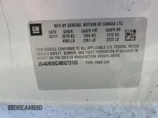 2011 Buick Regal CXL RL1 with VIN 2G4GN5EC4B9213103, listed as a Copart auction lot 50019675 with 204,330 mi miles and Salvage Title. Bid and sale history available at DreamBid. Image 12.