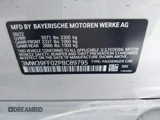 2023 BMW 3 Series 330e with VIN 3MW39FF02P8C89795, listed as a IAAI auction lot 41648172 with 27,179 mi miles. Bid and sale history available at carsss.com. Image 9.