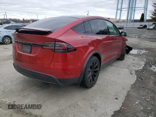 2023 Tesla Model X with VIN 7SAXCAE51PF390573, listed as a Copart auction lot 47499385 with Not Provided miles and Salvage Title. Bid and sale history available at DreamBid. Image 3.