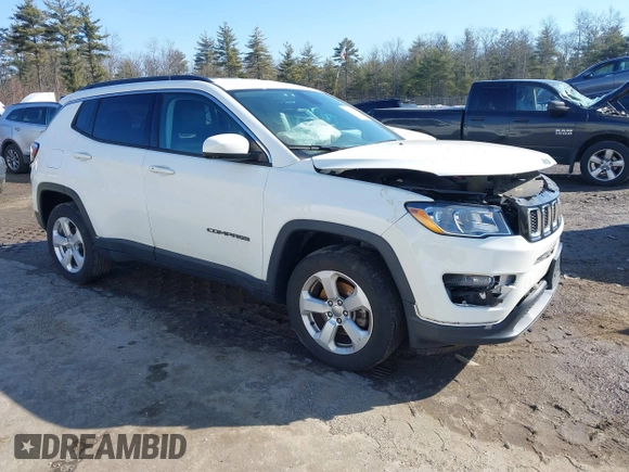 2020 Jeep Compass Latitude with VIN 3C4NJDBB0LT145359, listed as a IAAI auction lot 41747803 with 53,643 mi miles. Bid and sale history available at carsss.com. Image 1.