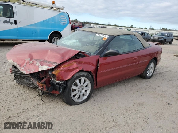 2004 Chrysler Sebring GTC z VIN 1C3EL75R74N196447, wystawiony jako Copart lot #85676674 z przebiegiem Nie podano mil oraz Czysty tytuł • Clean title. Historia ofert i sprzedaży dostępna na DreamBid. Obrazek 1.