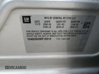 2014 Buick LaCrosse Leather with VIN 1G4GC5G39EF165516, listed as a Copart auction lot 53138105 with 56,715 mi miles and Clean title. Bid and sale history available at DreamBid. Image 14.